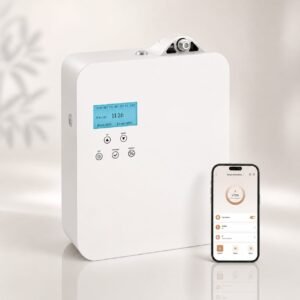 Difusor de aroma profesional para hasta 300 m² con control mediante aplicación móvil y tecnología de nebulización sin agua | Z&A Style Living.
